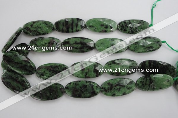 CRZ715 15 inches 20*40mm faceted oval ruby zoisite gemstone beads