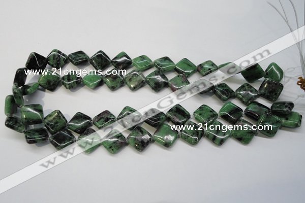 CRZ73 15.5 inches 14*14mm diamond ruby zoisite gemstone beads