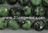 CRZ730 15.5 inches 6mm faceted round ruby zoisite gemstone beads