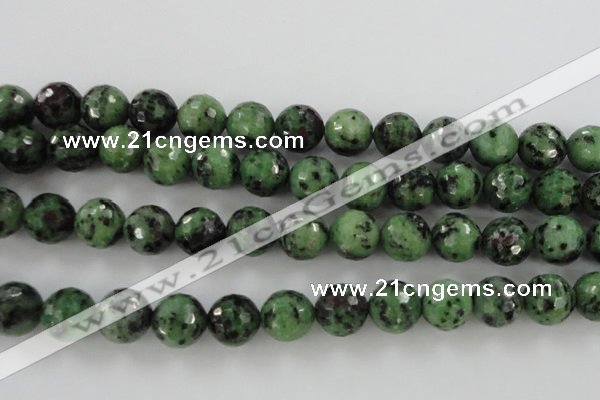 CRZ733 15.5 inches 12mm faceted round ruby zoisite gemstone beads