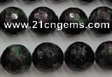 CRZ743 15.5 inches 15mm faceted round ruby zoisite gemstone beads