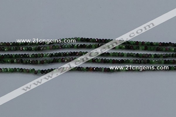 CRZ750 15.5 inches 2*2.5mm faceted rondelle ruby zoisite beads