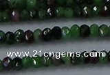 CRZ751 15.5 inches 2.5*4mm faceted rondelle ruby zoisite beads