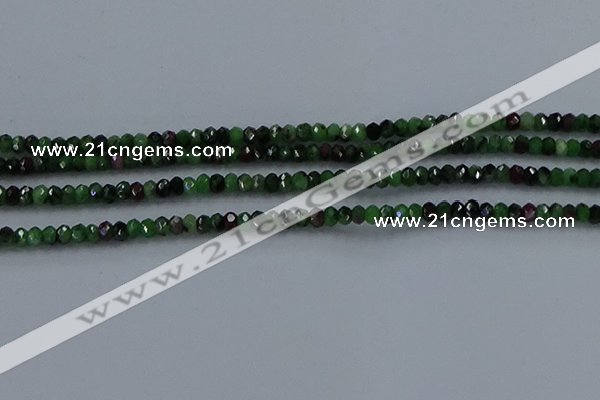 CRZ751 15.5 inches 2.5*4mm faceted rondelle ruby zoisite beads