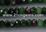 CRZ752 15.5 inches 3*5mm faceted rondelle ruby zoisite beads