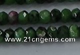 CRZ753 15.5 inches 4*6mm faceted rondelle ruby zoisite beads