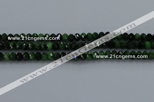 CRZ754 15.5 inches 5*8mm faceted rondelle ruby zoisite beads