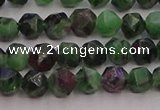 CRZ761 15.5 inches 6mm faceted nuggets ruby zoisite gemstone beads