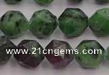 CRZ764 15.5 inches 12mm faceted nuggets ruby zoisite gemstone beads