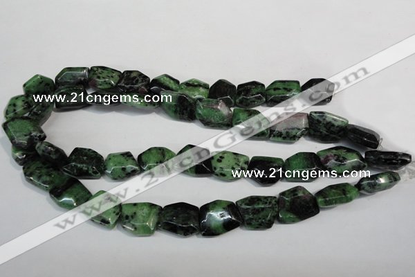 CRZ77 15.5 inches 15*20mm freeform ruby zoisite gemstone beads