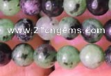 CRZ770 15.5 inches 4mm round ruby zoisite beads wholesale