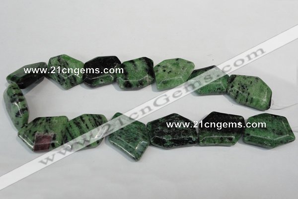 CRZ78 15.5 inches 22*30mm freeform ruby zoisite gemstone beads