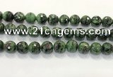 CRZ790 15.5 inches 16mm faceted round ruby zoisite gemstone beads