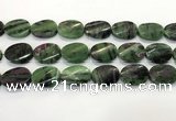 CRZ796 15.5 inches 18*25mm twisted oval ruby zoisite gemstone beads