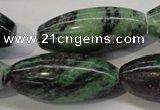 CRZ80 15.5 inches 15*35mm rice ruby zoisite gemstone beads