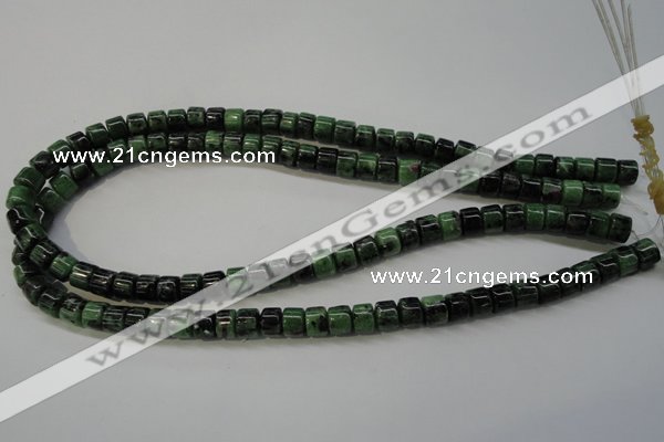 CRZ82 15.5 inches 7*8mm tyre ruby zoisite gemstone beads