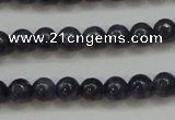 CRZ821 15.5 inches 4mm round natural sapphire gemstone beads