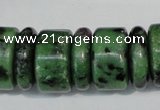 CRZ84 15.5 inches 5*16mm & 10*16mm rondelle ruby zoisite gemstone beads