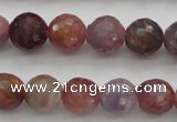 CRZ851 15.5 inches 7mm faceted round natural ruby gemstone beads