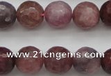 CRZ853 15.5 inches 9mm faceted round natural ruby gemstone beads