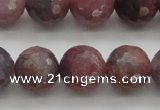 CRZ854 15.5 inches 10mm faceted round natural ruby gemstone beads