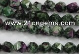 CRZ901 15.5 inches 6mm faceted nuggets Chinese ruby zoisite beads