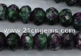 CRZ914 15.5 inches 12*16mm faceted rondelle Chinese ruby zoisite beads