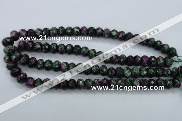 CRZ914 15.5 inches 12*16mm faceted rondelle Chinese ruby zoisite beads