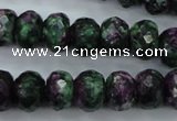 CRZ915 15.5 inches 13*18mm faceted rondelle Chinese ruby zoisite beads