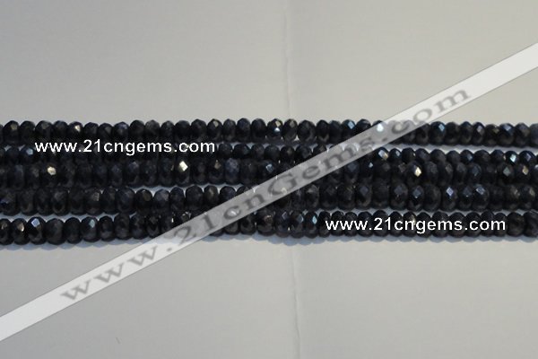 CRZ972 15.5 inches 4*6mm faceted rondelle A- grade sapphire beads