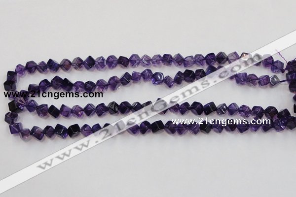 CSA10 15.5 inches 7*7mm cube synthetic amethyst beads wholesale