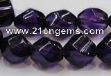 CSA11 15.5 inches 12*15mm twisted rice synthetic amethyst beads