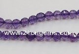 CSA12 15.5 inches 4mm faceted round synthetic amethyst beads