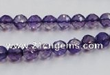 CSA15 15.5 inches 7mm faceted round synthetic amethyst beads