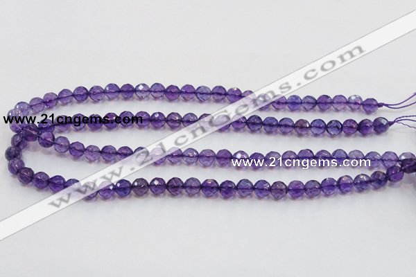 CSA16 15.5 inches 8mm faceted round synthetic amethyst beads