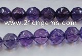 CSA17 15.5 inches 10mm faceted round synthetic amethyst beads