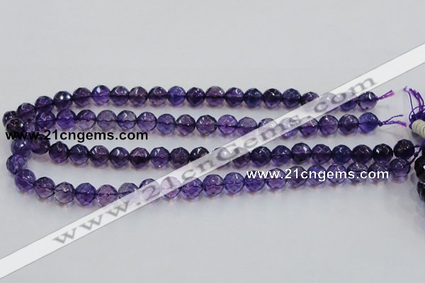 CSA17 15.5 inches 10mm faceted round synthetic amethyst beads