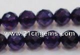 CSA18 15.5 inches 12mm faceted round synthetic amethyst beads