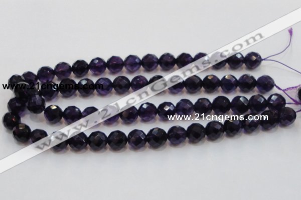 CSA18 15.5 inches 12mm faceted round synthetic amethyst beads