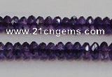 CSA19 15.5 inches 5*8mm faceted rondelle synthetic amethyst beads