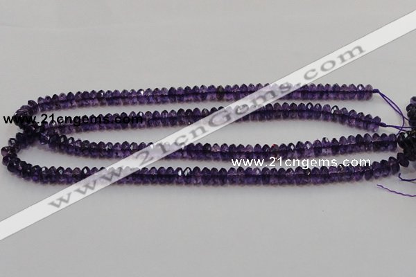 CSA19 15.5 inches 5*8mm faceted rondelle synthetic amethyst beads