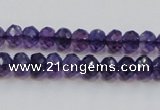 CSA20 15.5 inches 6*8mm faceted rondelle synthetic amethyst beads