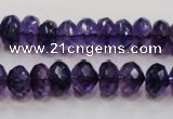 CSA22 15.5 inches 7*12mm faceted rondelle synthetic amethyst beads