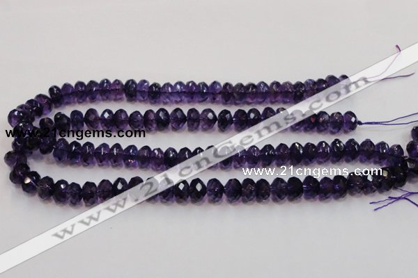 CSA22 15.5 inches 7*12mm faceted rondelle synthetic amethyst beads