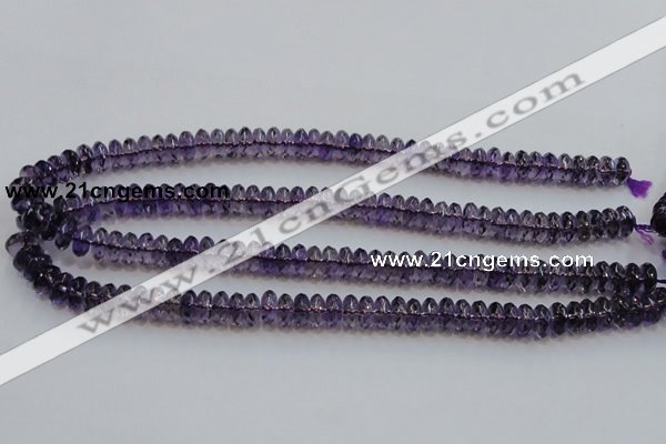 CSA23 15.5 inches 5*10mm faceted rondelle synthetic amethyst beads