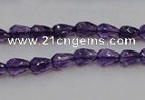 CSA24 15.5 inches 6*8mm faceted teardrop synthetic amethyst beads