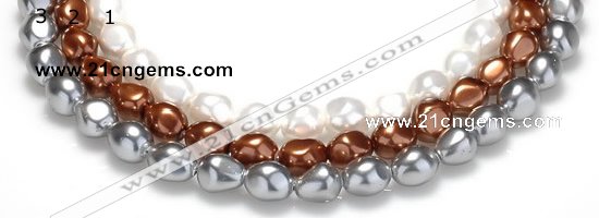 CSB03 16 inches 12*16mm nugget shell pearl beads Wholesale