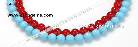 CSB06 16 inches 8mm round shell pearl beads Wholesale