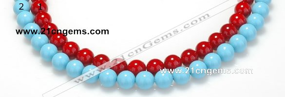 CSB08 16 inches 12mm round shell pearl beads Wholesale