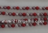 CSB1002 15.5 inches 4mm round mixed color shell pearl beads